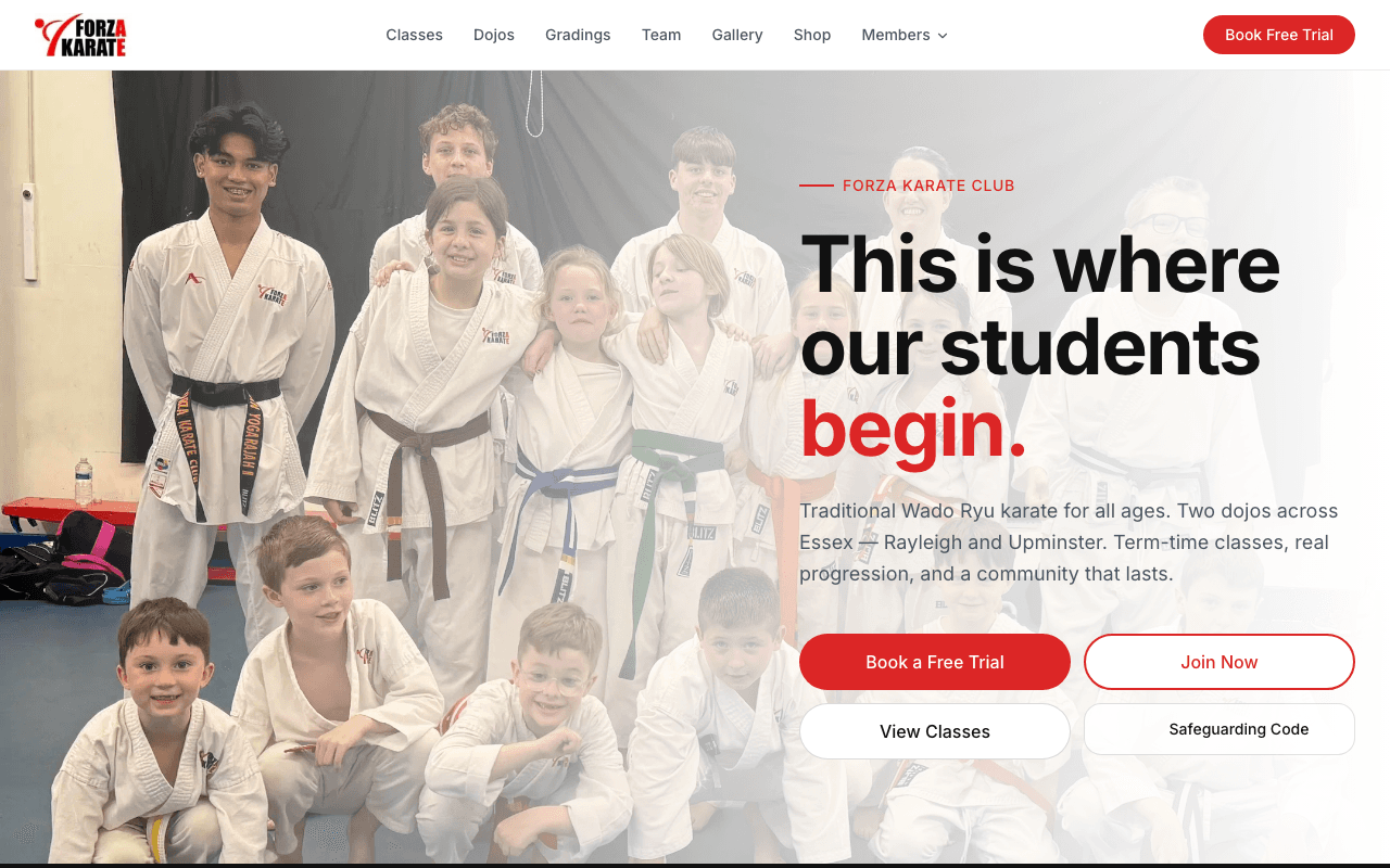 Forza Karate Club website